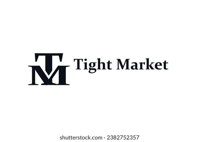 diseño de logotipo de plantillas de vector de letra t y m