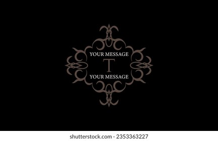 The letter T is made in the style of a modern vector line. Luxury elegant logo. Design examples for cafes, hotels, jewelry, fashion, restaurant