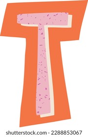Letter T Magazine Cut-Out Element