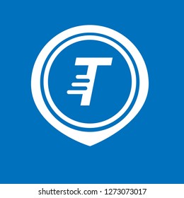 letter T and map pin. logo concept. Designed for your web site design, logo, app, UI