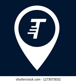 letter T and map pin. logo concept. Designed for your web site design, logo, app, UI