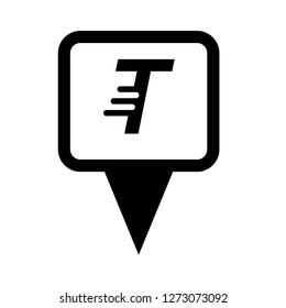 letter T and map pin. logo concept. Designed for your web site design, logo, app, UI