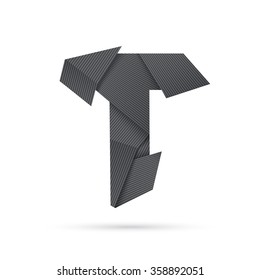 Letter T. Modern abstract alphabet.