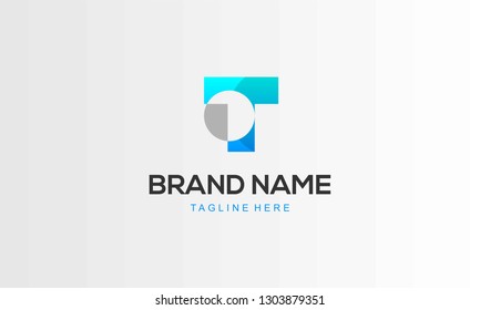 Letter T Modern Abstract Creative Business Gradient Monogram Logo