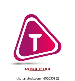 Letter T. Modern concept. elegant and simple typographic . Gradient purple