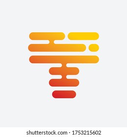 letter T modern connected technology vector logo template