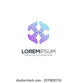 letter T modern gradient logo template