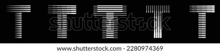 Letter T Modern Logo Collection with Line Pattern