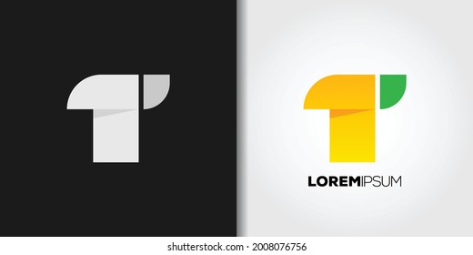 letra t moderna plantilla de logotipo arte vectorial