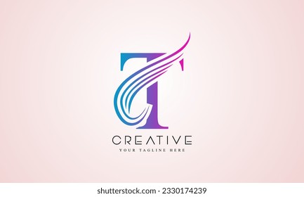 Letter T Modern Shape Logo Design Template Element