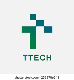 Logotipo de la molécula de la letra T, Vector del diseño del logotipo de la Tecnología de la Ciencia de los puntos de Bio tech Connect
