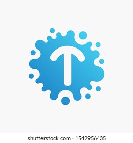 Letter T with molecule Logo design. Lab Logo Design Element , Design Vector with Dots. - VECTOR