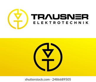 Buchstaben T Monogramm elektrische Schaltung Logo Design.

