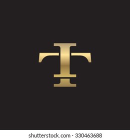 letter T and I monogram golden logo