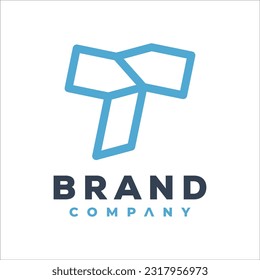 letter t monogram initial logo design