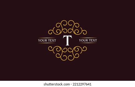Gráficos de línea monograma T de la letra. Diseño del logotipo de la etiqueta, emblema de la empresa, restaurante, boutique, página
