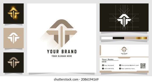 Letter T or A monogram logo with business card design