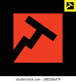 Diseño del logotipo del monograma de la letra T en estilo artístico Gestalt. Logo vector en Eps 8.