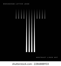 Letra monográfica del logotipo en líneas abstractas ilustraciones vectoriales de arte moderno
