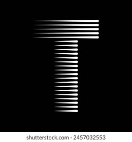 Ilustración del icono del logotipo de T Letter Lines