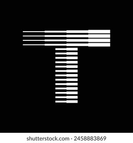 Ilustración del icono del logotipo de T Letter Lines