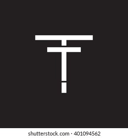 letter T and T monogram logo white black background