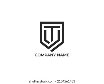 Letter T monogram and shield sign combination Logo icon symbol Design. Vector illustration logo template.