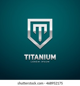 Letter "T" monogram and shield sign combination. Line art logo design. Symbolizes reliability, safety, power, security. "T" logo design. Eps10 vector luxury logotype.