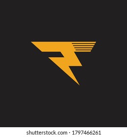 vector de logotipo simple de thunder