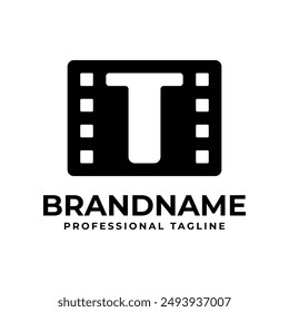 Logotipo de la película de la letra T, perfecto para los estudios de la producción cinematográfica