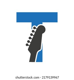 Letter T Music Logo. Podcast Logotype and Dj, Rock and Jack Music Logo Design Vector Template