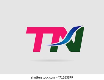Letter T and N logo vector
