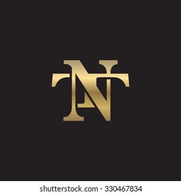letter T and N monogram golden logo