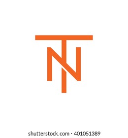letter T and N monogram logo orange