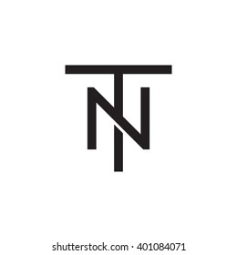 letter T and N monogram logo black