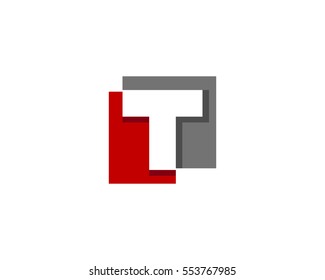 Letter T Negative Space Logo Design Element