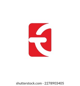 Buchstabe t Logo des negativen Weltraumschalter 