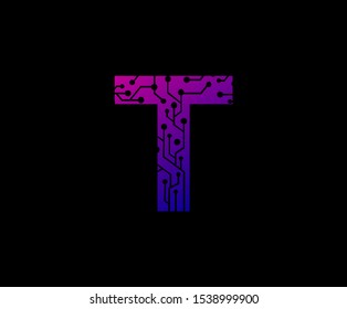 Letter T Network Digital Logo Icon , Technology and digital abstract dot connection vector logo. (sign, symbol, icon, design element). Technology design.