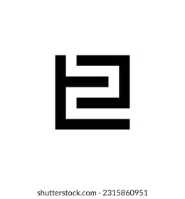 Letter t number 2 square geometric symbol simple logo vector