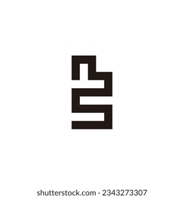 Letter t, number 3 square geometric symbol simple logo vector