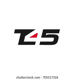 letter T and number 4 and 5 vector logo
