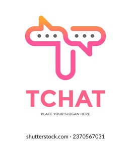Letter T oder Number Chat Vektor Logo Vorlage. Dieses Design verwendet ein Kommunikationssymbol. Geeignet für Geschäftsreisende
