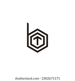 Letter T, o and b hexagon geometric symbol simple logo vector