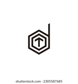 Letter T, o and d hexagon geometric symbol simple logo vector