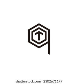 Letter T, o and q hexagon geometric symbol simple logo vector