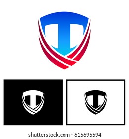 Letter T On Shield Logo