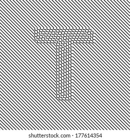 Letter T - Optical illusion alphabet