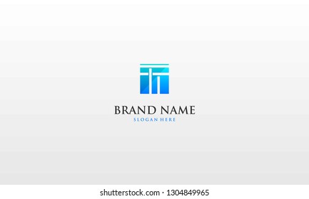 Letter T Outline Square Monogram Abstract Creative Business Techno Logo