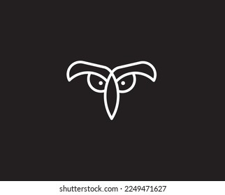 Letter T Owl Monoline Logo Design