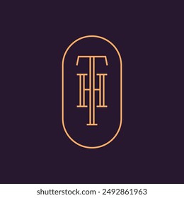 Letter "T" and letter "P" in elegant monogram in one line style. Font style, vector design elements for your corporate identity.